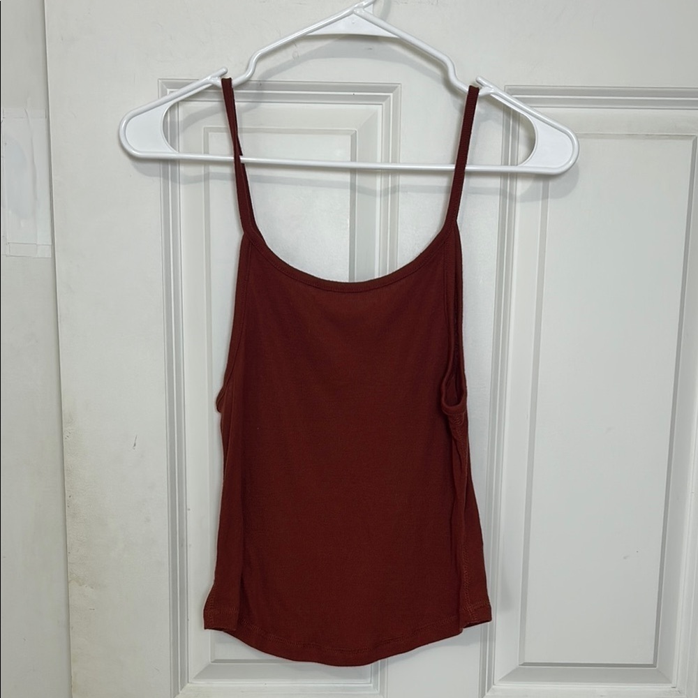 Free People burnt orange tank top size small polyester blend super soft